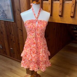 City Triangles NWT size XL Pink and Orange Halter Mini Dress